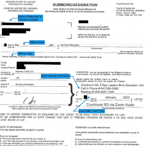 Sample Automated Speed Enforcement Notice